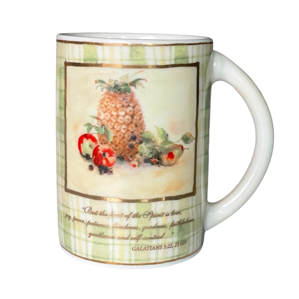 DAYSPRING Mug Ceramic Fruit of the Spirit Galatians 5:22-23 NIV Vintage